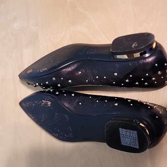 MARCIANO brown leather crystal decorated flat shoes - Picture 6 of 8